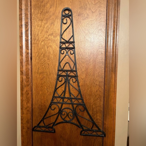 Paris Eiffel Tower - large wall decor - approx 30" tall - black wrought … - Picture 1 of 6